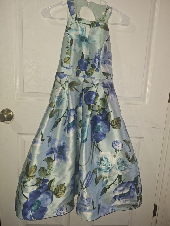Speechless Other - Speechless Girls Light Blue Floral Halter Formal Dress